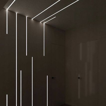 Εντοιχιζόμενο προφίλ για LED ταινίες 1 m ασημί/λευκό