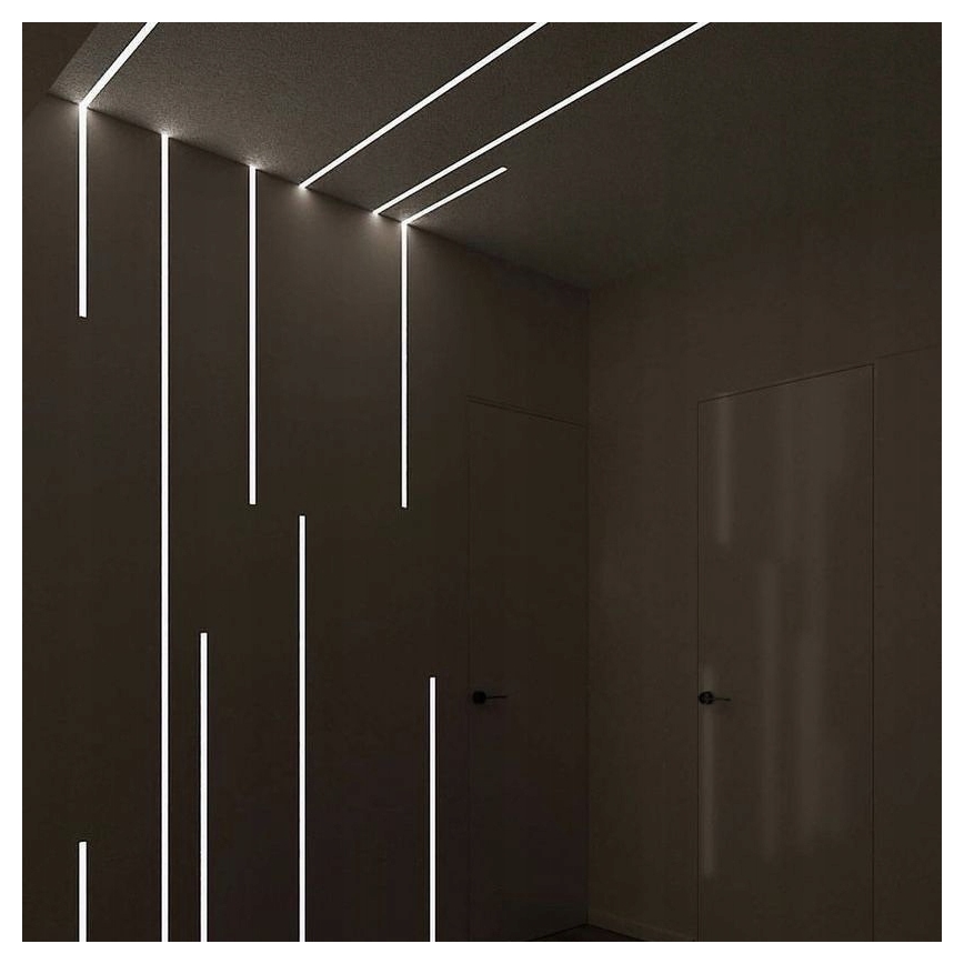 Εντοιχιζόμενο προφίλ για LED ταινίες 1 m ασημί/λευκό