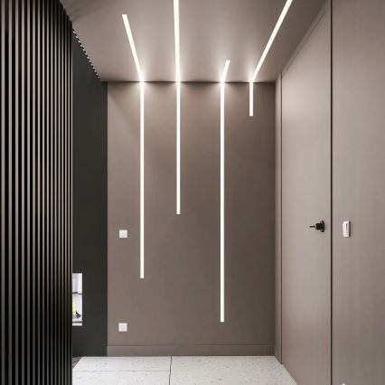 Εντοιχιζόμενο προφίλ για LED ταινίες 1 m ασημί/λευκό