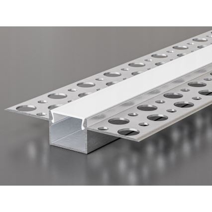 Εντοιχιζόμενο προφίλ για LED ταινίες 1 m ασημί/λευκό