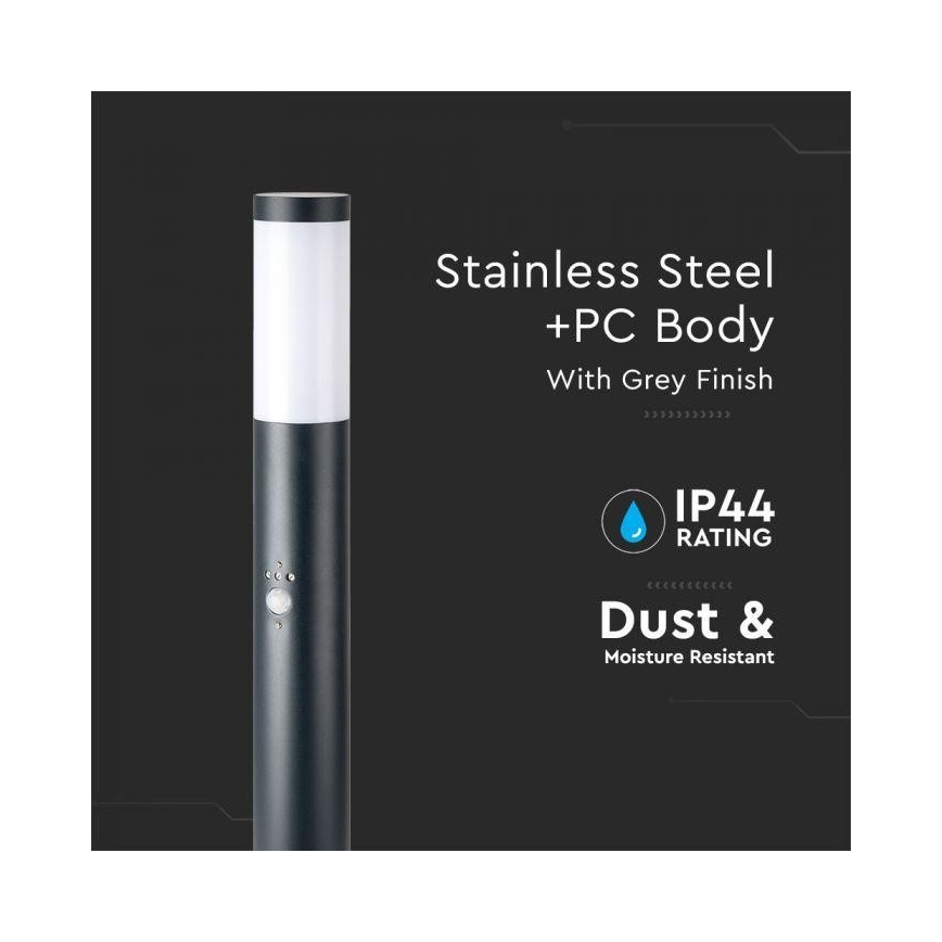 Εξωτερική λάμπα με αισθητήρα 1xE27/60W/230V IP44 80cm ανθρακί