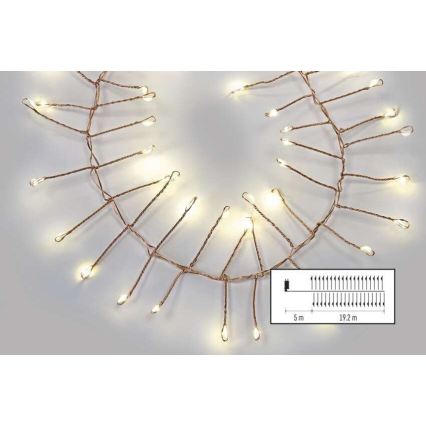 Εξωτερική LED γιρλάντα 1920xLED/8 λειτουργίες 19,2m IP44 ζεστό λευκό