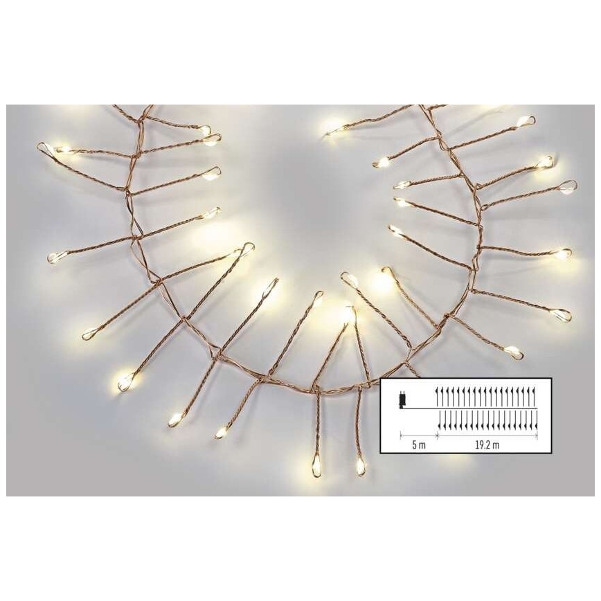 Εξωτερική LED γιρλάντα 1920xLED/8 λειτουργίες 19,2m IP44 ζεστό λευκό