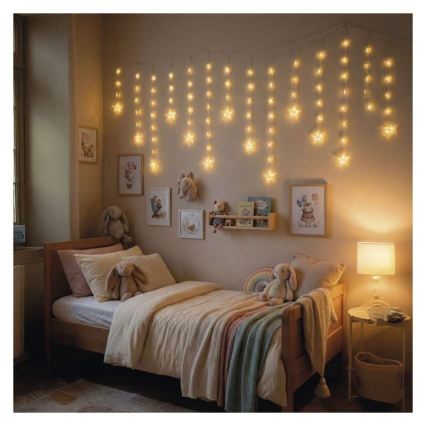 Εξωτερική γιρλάντα LED 120xLED 3xAA 1,7 m IP44 θερμό λευκό