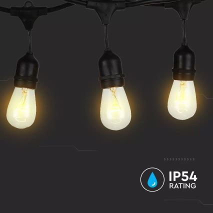 Εξωτερική γιρλάντα STRING 15m 15xE27/25W/230V IP54