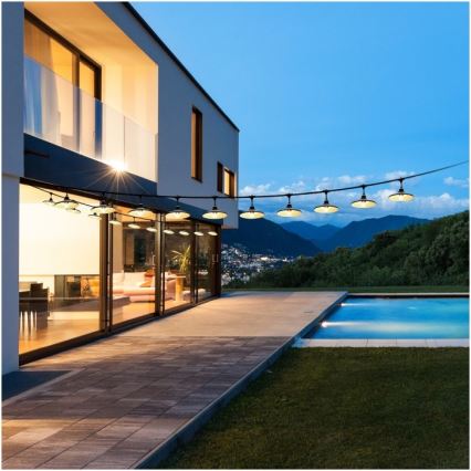 Εξωτερική διακοσμητική αλυσίδα CRETE 20xE27/230V 25m IP44