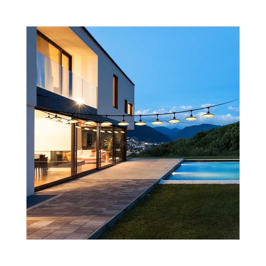 Εξωτερική διακοσμητική αλυσίδα CRETE 20xE27/230V 25m IP44