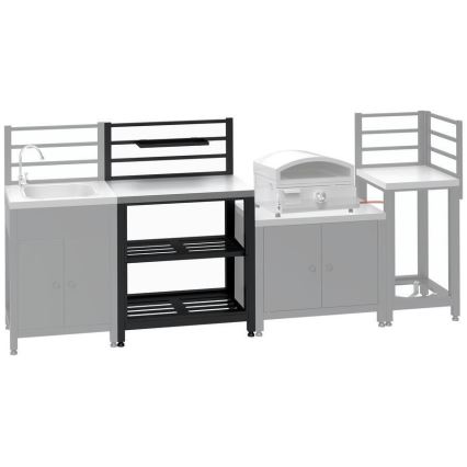 Εξωτερική μονάδα - τραπέζι 80x47x123 cm, σε μαύρο και ανοξείδωτο ατσάλι