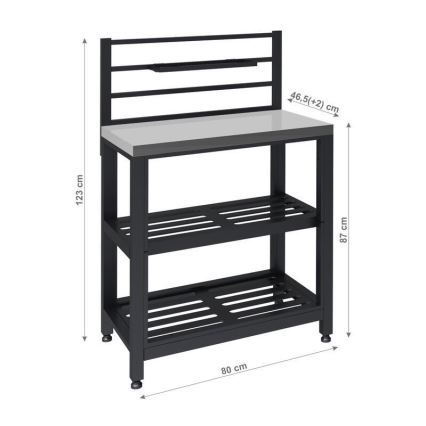 Εξωτερική μονάδα - τραπέζι 80x47x123 cm, σε μαύρο και ανοξείδωτο ατσάλι
