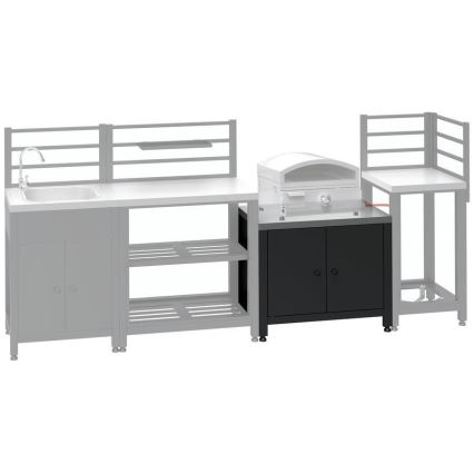 Εξωτερική μονάδα ντουλάπι για ψησταριά 80x47x69 cm μαύρο/ανοξείδωτο