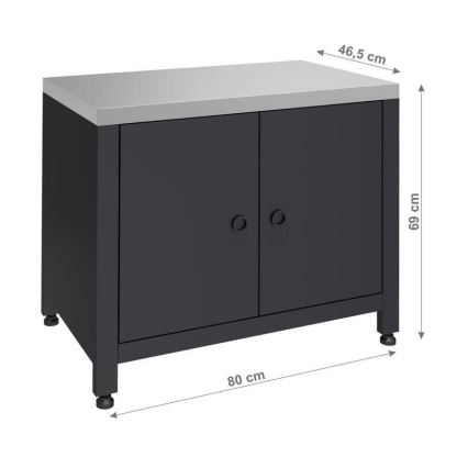 Εξωτερική μονάδα ντουλάπι για ψησταριά 80x47x69 cm μαύρο/ανοξείδωτο