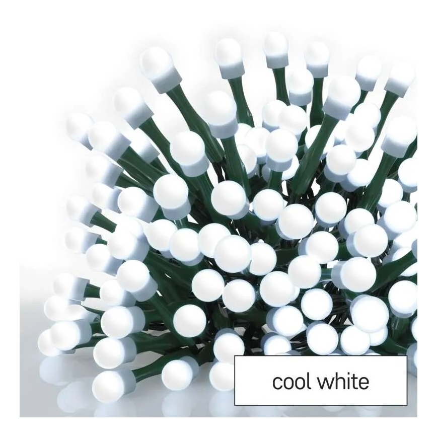 Εξωτερική χριστουγεννιάτικη γιρλάντα LED 80xLED/8 λειτουργίες 13m ψυχρό λευκό IP44