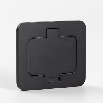 Εξωτερική χωνευτή πρίζα δαπέδου IP55 μαύρη ορθογώνια