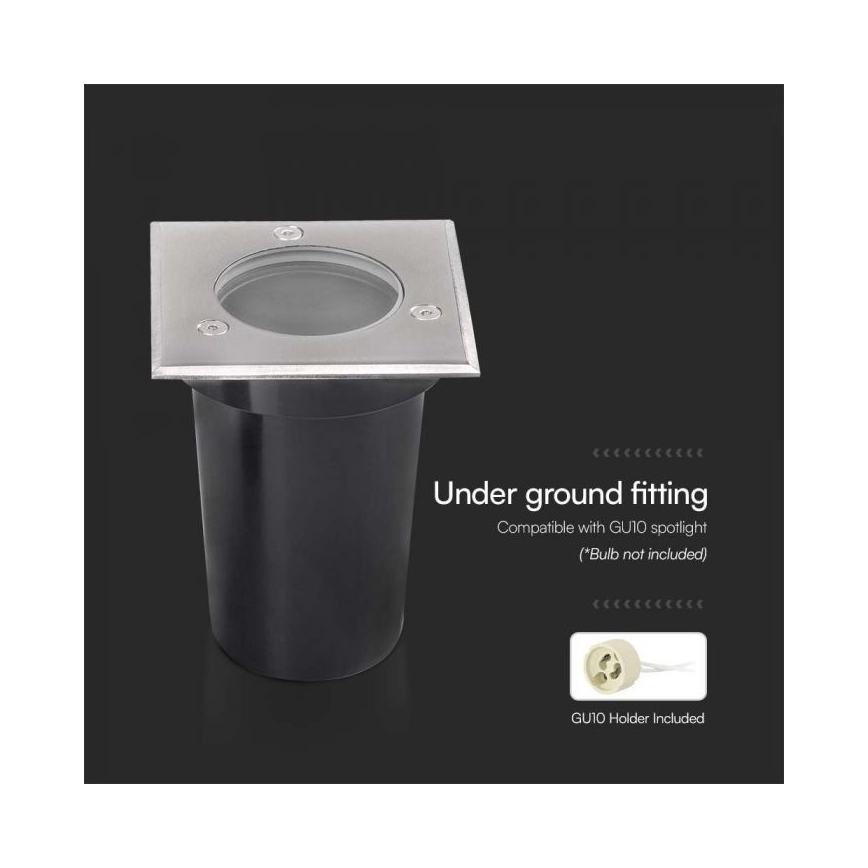 Εξωτερικό φωτιστικό δαπέδου 1xGU10/35W/230V IP67