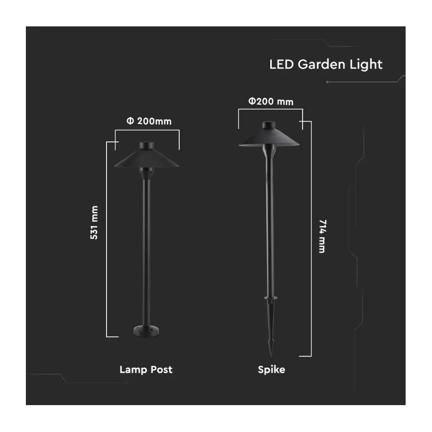 Εξωτερικό φωτιστικό LED GARDEN LED/7W/230V 3000K IP65