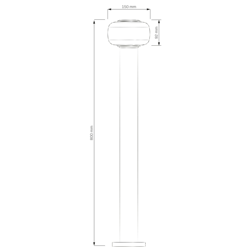 Εξωτερικό φωτιστικό LED MALAGA, 12W, 230V, 80 cm, IP44, μαύρο