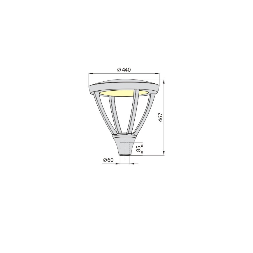Εξωτερικό φωτιστικό LED PARK PLUS LED/60W/230V 4000K