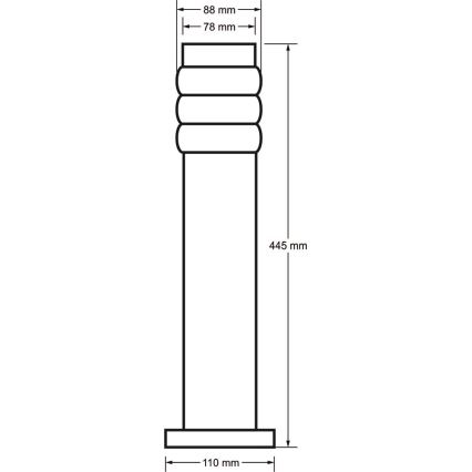 Εξωτερικό φωτιστικό LULA 1xE27/60W/230V 45 cm IP44 ματ χρώμιο