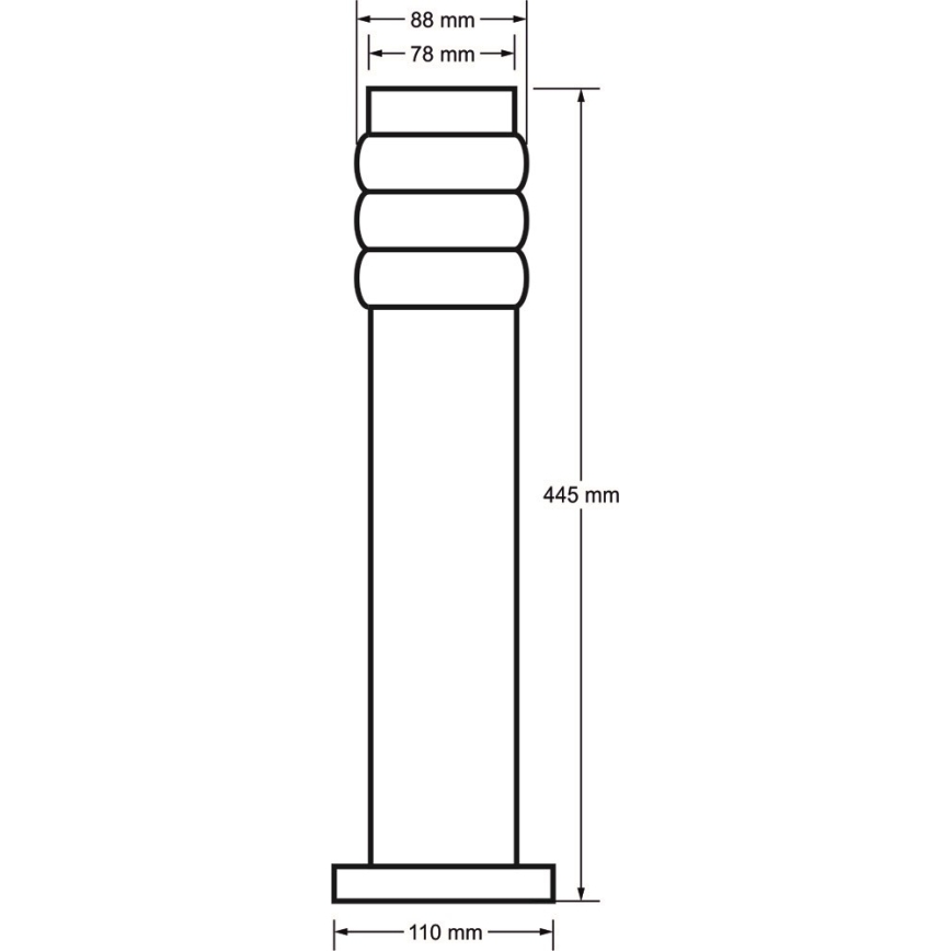 Εξωτερικό φωτιστικό LULA 1xE27/60W/230V 45 cm IP44 ματ χρώμιο