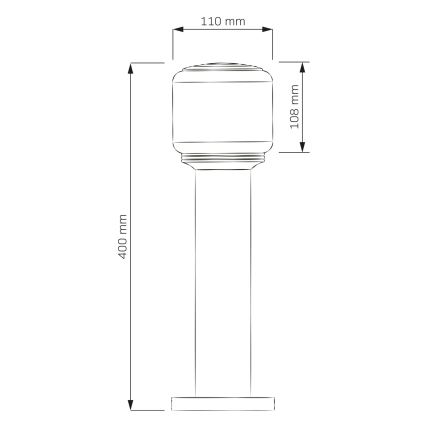 Εξωτερικό φωτιστικό MADRID 1xE27/12W/230V 40 cm IP44 μαύρο
