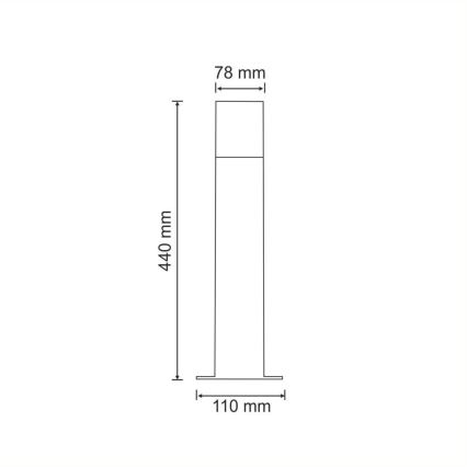 Εξωτερικό φωτιστικό NEW YORK 1xE27/12W/230V IP44 44 εκ. ανθρακί