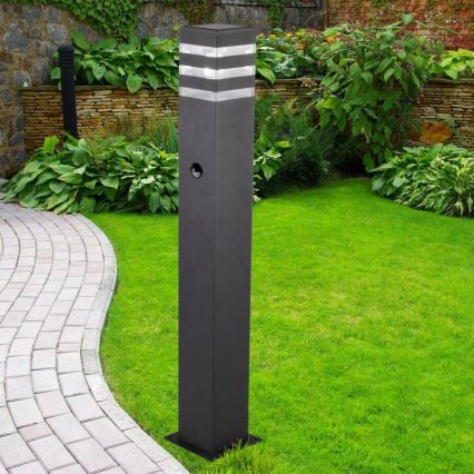 Εξωτερικό φωτιστικό με αισθητήρα TEKSAS 1xE27/12W/230V IP44 74 εκ. ανθρακί