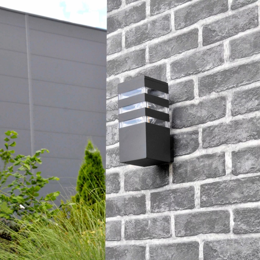 Εξωτερικό επιτοίχιο φωτιστικό TEKSAS 1xE27/12W/230V IP44 ανθρακί