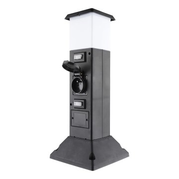 Εξωτερικό φωτιστικό με 2 πρίζες 1xE14/15W/230V IP44 μαύρο