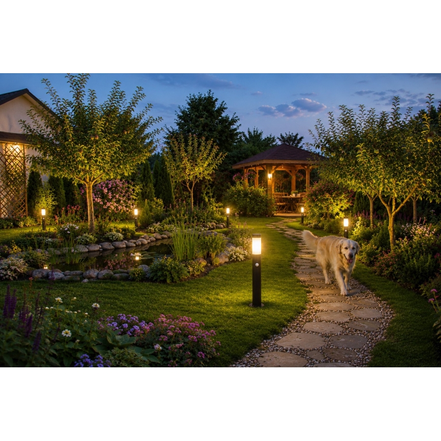 Εξωτερικό φωτιστικό με αισθητήρα LOPPA 1xE27/60W/230V 65 cm IP44 ανθρακί