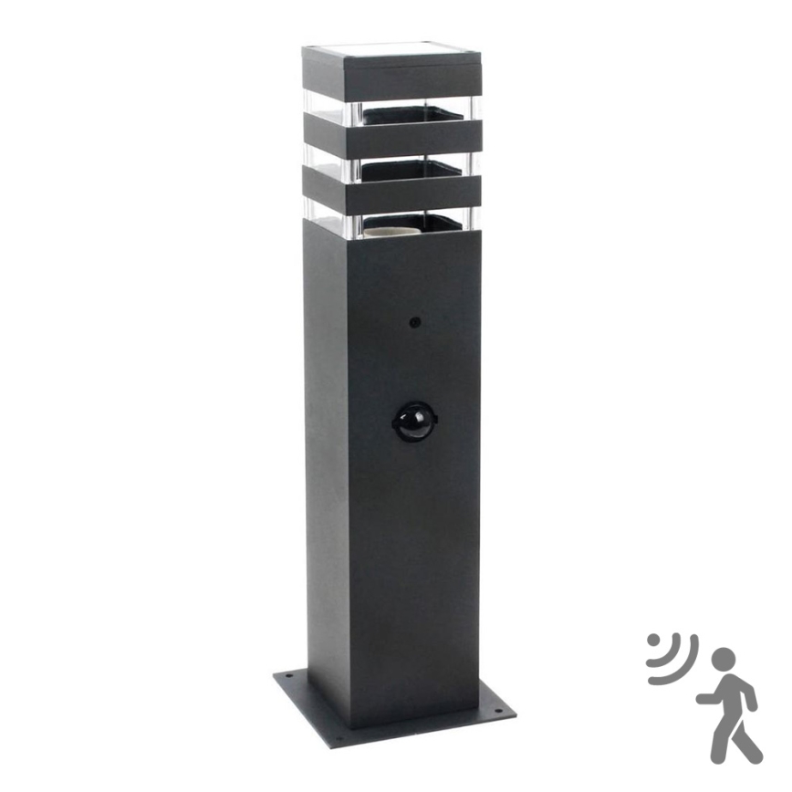 Εξωτερικό φωτιστικό με αισθητήρα TEKSAS 1xE27/12W/230V IP44 44 εκ. ανθρακί