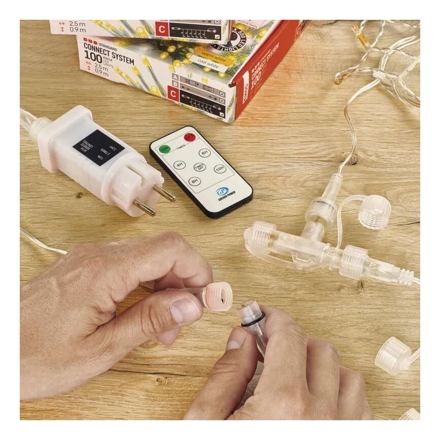 Εξωτερικό καλώδιο επέκτασης για αλυσίδες σύνδεσης, διάφανο, 10m, IP44