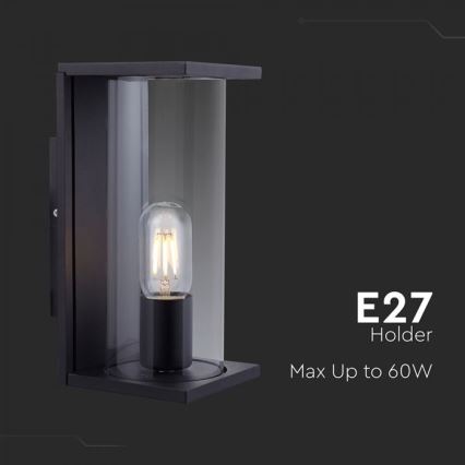 Εξωτερικό επιτοίχιο φωτιστικό 1xE27/60W/230V IP44 μαύρο