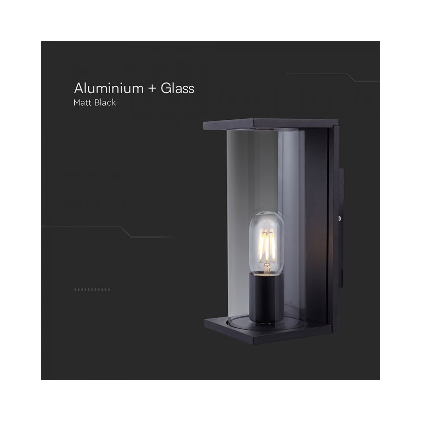 Εξωτερικό επιτοίχιο φωτιστικό 1xE27/60W/230V IP44 μαύρο