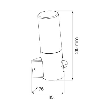Εξωτερικό επιτοίχιο φωτιστικό με αισθητήρα κίνησης HARLEM 1xE27/60W/230V IP44 μαύρο