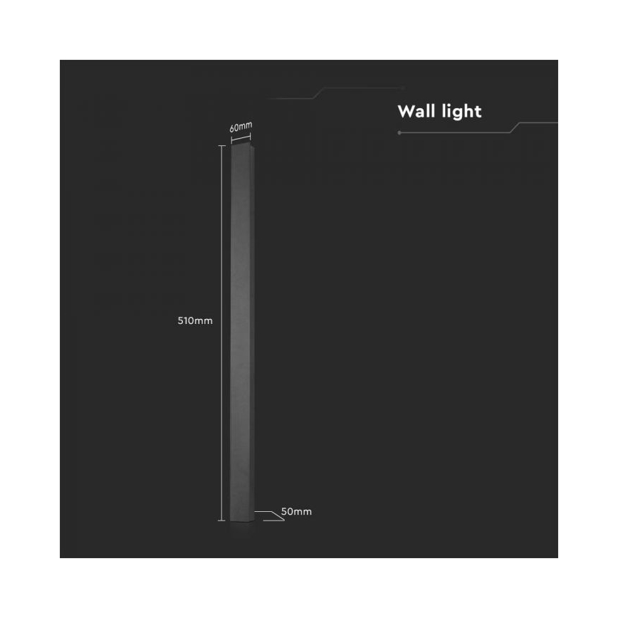 Εξωτερικό επιτοίχιο φωτιστικό LED/10W/230V 4000K IP65 51 cm ανθρακί