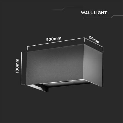 Εξωτερικό επιτοίχιο φωτιστικό LED/24W/230V 3000K IP65 ανθρακί