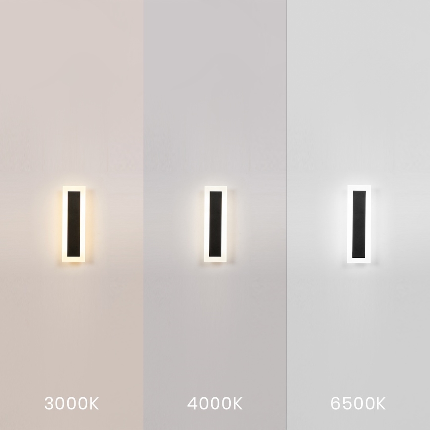 Εξωτερικό επιτοίχιο φωτιστικό LED WOW LED/10W/230V 3000/4000/6500K 30 cm IP54 μαύρο