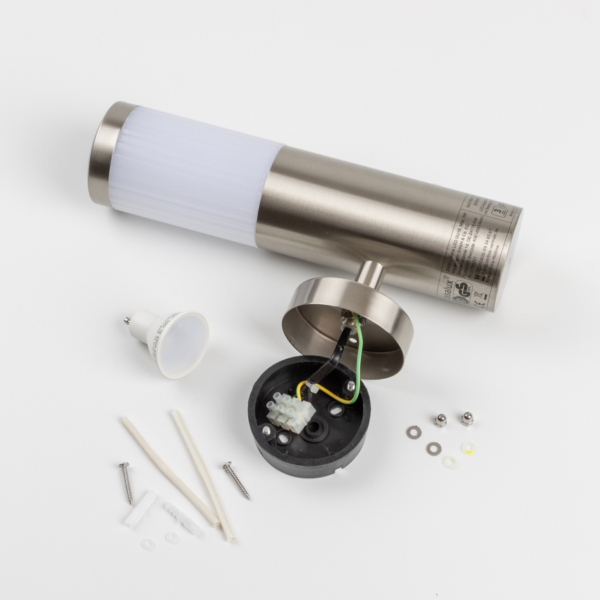 LED εξωτερικό επιτοίχιο φωτιστικό με αισθητήρα κίνησης 1xGU10/5W/230V IP44 ματ χρώμιο