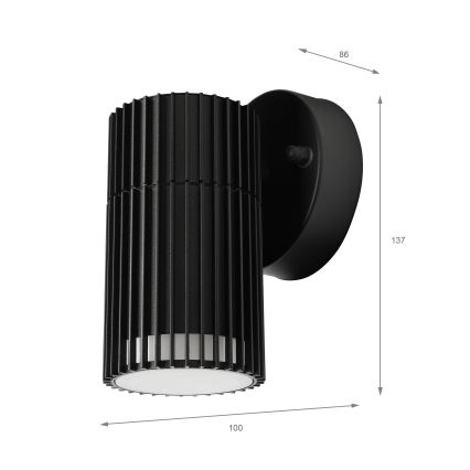 Εξωτερικό επιτοίχιο φωτιστικό σποτ LANTHEA 1xGU10/11W/230V IP44 μαύρο