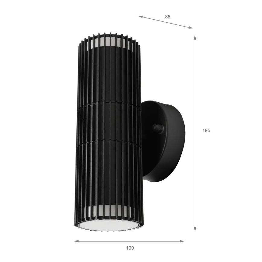 Εξωτερικό επιτοίχιο σποτ φωτιστικό LANTHEA 2xGU10/11W/230V IP44 μαύρο