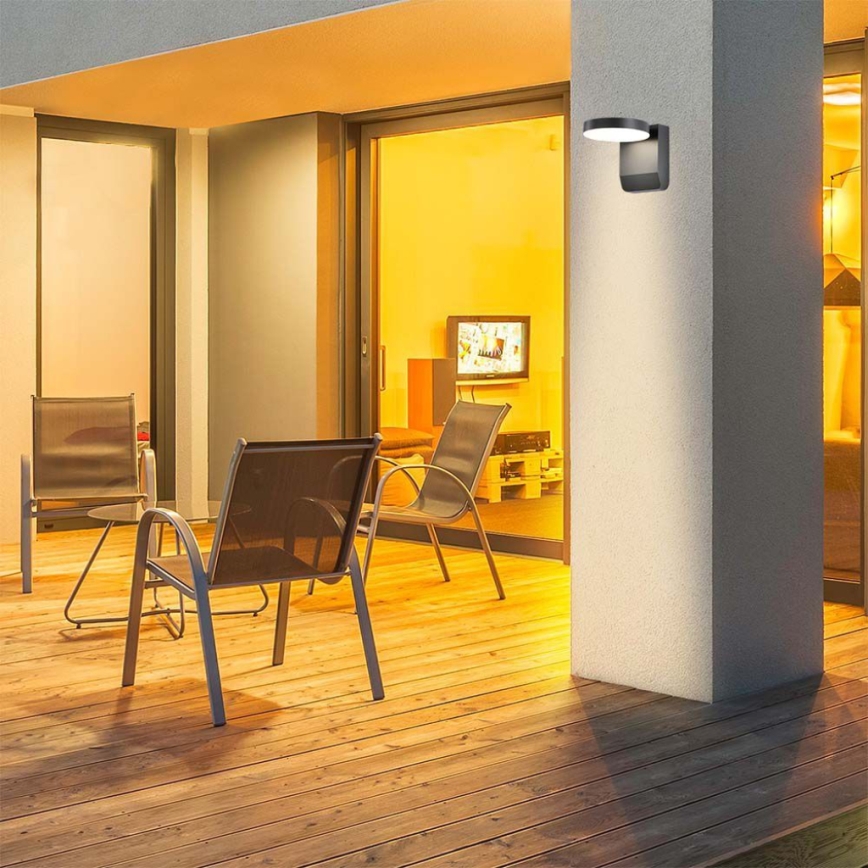 Εξωτερικό ευέλικτο επιτοίχιο φωτιστικό LED/17W/230V IP65 4000K μαύρο