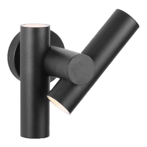 Εξωτερικό ευέλικτο επιτοίχιο φωτιστικό LED με 2xLED/3W/230V 4000K IP44 μαύρο