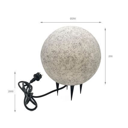 Εξωτερικό διακοσμητικό φωτιστικό LUMISTONE 1xE27/15W/230V IP65 Ø 25 εκ.