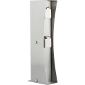 Εξωτερικός στύλος πρίζας 2 θέσεων SCHUKO 230V IP44 ματ χρώμιο