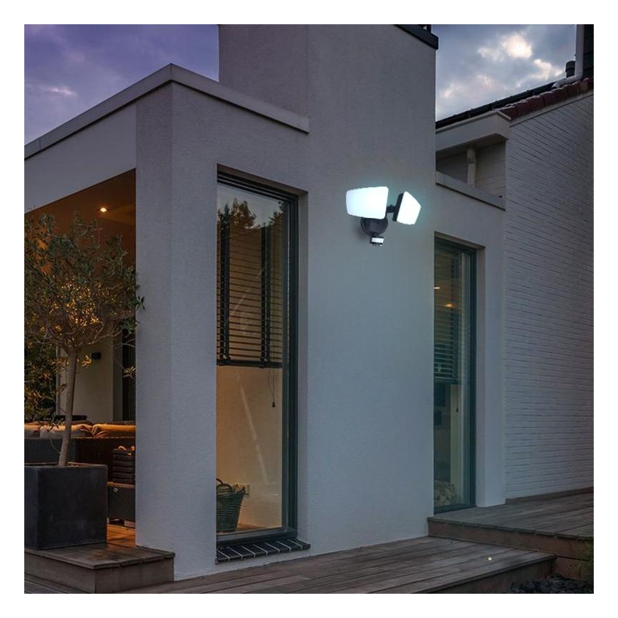 Εξωτερικός προβολέας LED με αισθητήρα LED/24W/230V 3000/4000/6000K IP54 μαύρο