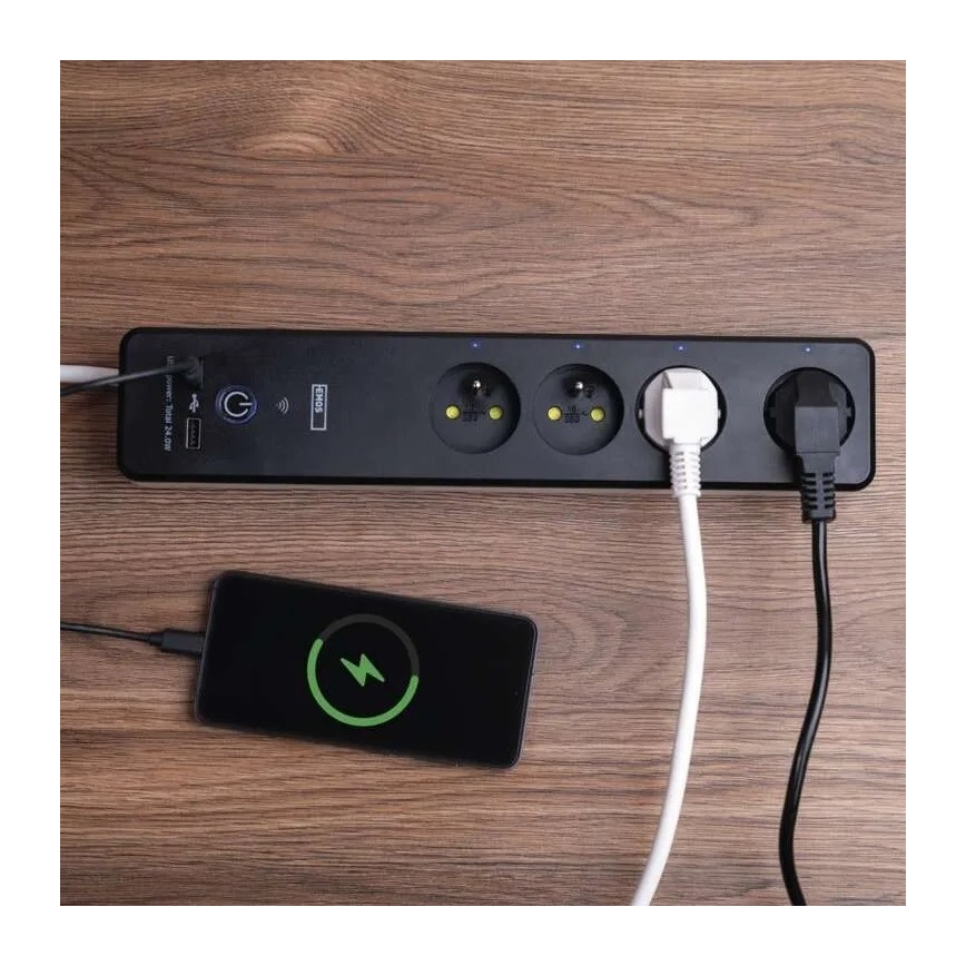 Έξυπνη πολύπριζα με διακόπτη GoSmart 4Z + 1xUSB-A + 1xUSB-C 2 μ Wi-Fi Tuya