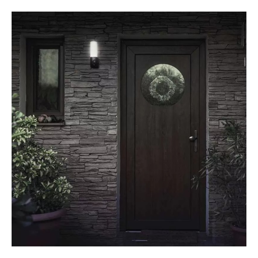 Έξυπνη εξωτερική κάμερα LED με φως GoSmart LED/12W/230V 3200K IP65 Wi-Fi Tuya μαύρη