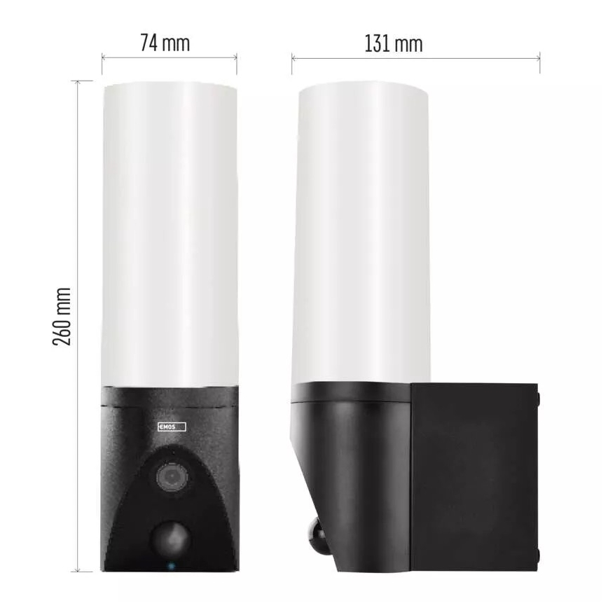 Έξυπνη εξωτερική κάμερα LED με φως GoSmart LED/12W/230V 3200K IP65 Wi-Fi Tuya μαύρη