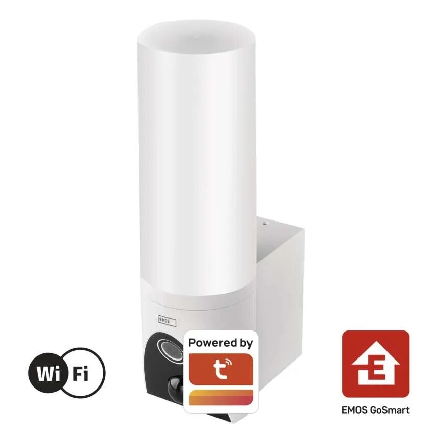 Έξυπνη εξωτερική κάμερα LED με φως GoSmart LED/12W/230V IP65 Wi-Fi Tuya λευκό
