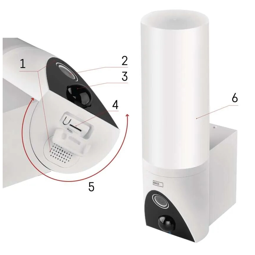 Έξυπνη εξωτερική κάμερα LED με φως GoSmart LED/12W/230V IP65 Wi-Fi Tuya λευκό